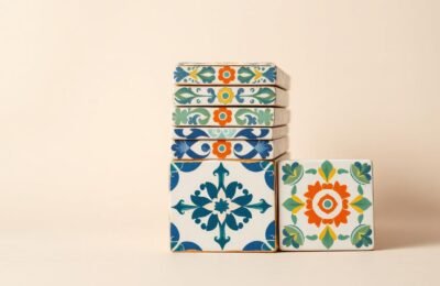 Kit de azulejos pintados à mão (6 peças)